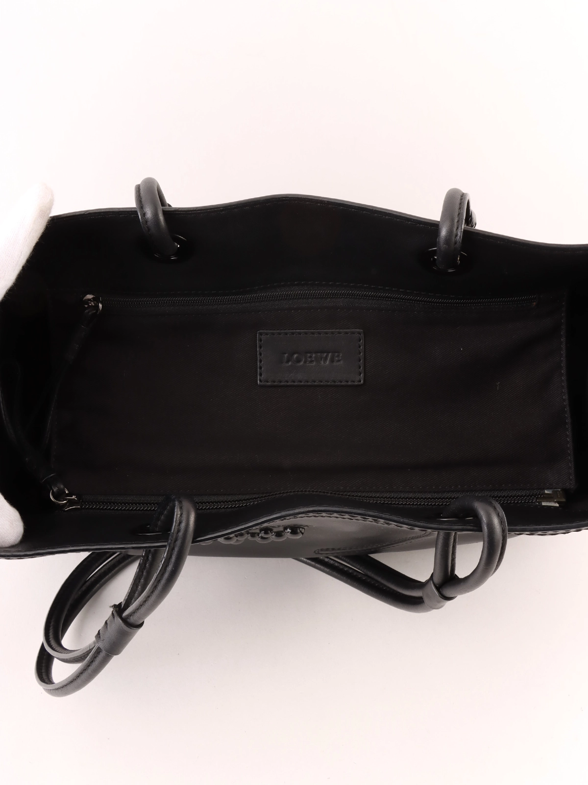 極美品] ロエベブラックレザーショルダーバッグ